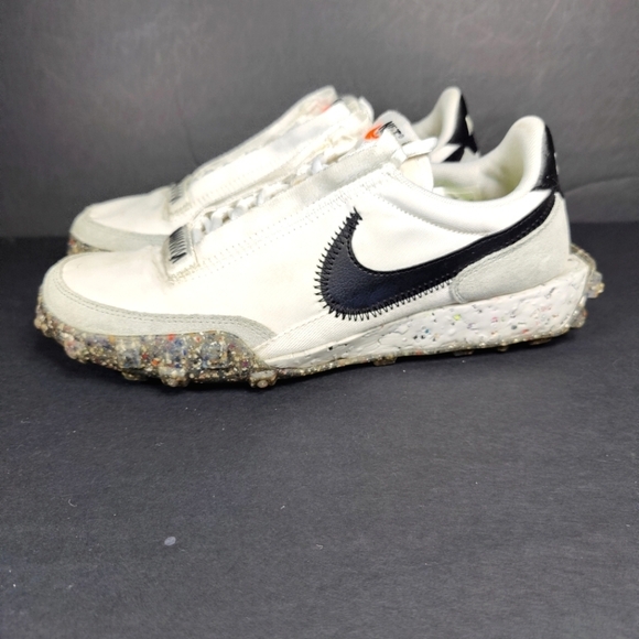 Nike Waffle Racer Crater RARE White Black Sneakers Women's Shoe Size 8 - Picture 1 of 12